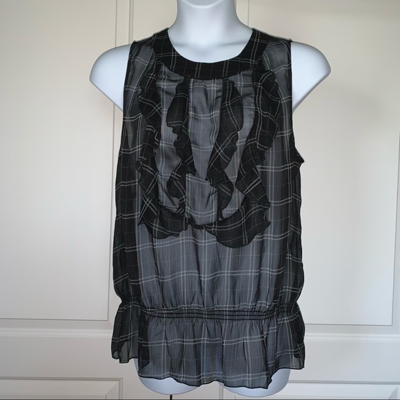 Lane Bryant Sleeveless Peplum Blouse Plaid Size 16. - Picture 1 of 7